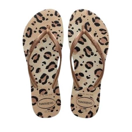 CHINELO HAVAIANAS SLIM SANIMAL B.PALHA/C.DAR 37/38