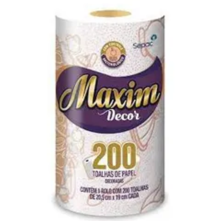 Toalha papel maxim 20.5x19cm 200 folhas c/2 rolos