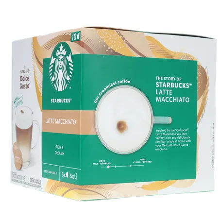 Café com Leite em Cápsula Starbucks Latte Macchiato Nescafé Dolce Gusto Caixa 107,5g 10 Unidades 360-6