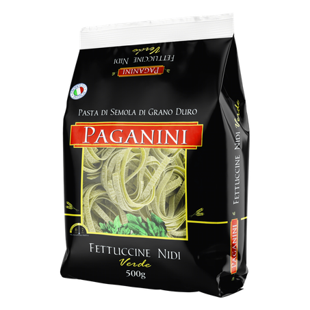 MACARRÃO FETTUCCINE NIDI VERDE PAGANINI PACOTE 500G 360-2