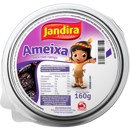 Ameixa Jandira 160g - Com Caroço - Pote