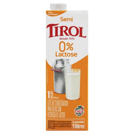 LEITE UHT SEMIDESNATADO ZERO LACTOSE TIROL
