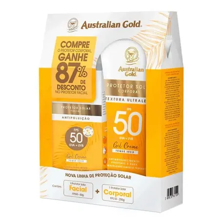 Kit protetor 50+ facial 50 australian gold 250g