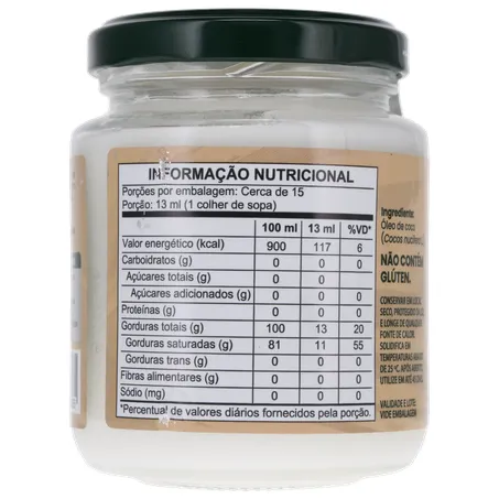 Oleo de coco copra virgem 200ml 360-23