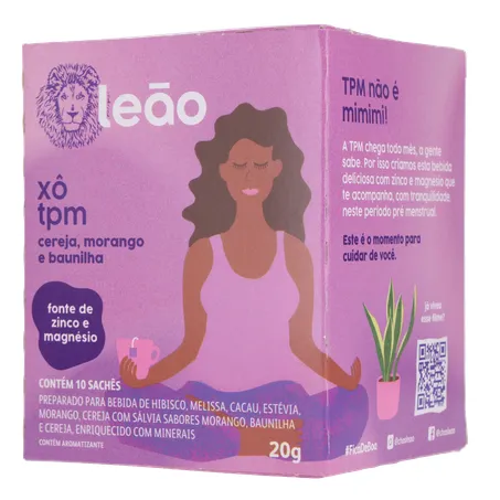 Chá Matte Leão Xô Tpm Cereja Morango e Baunilha 10 Sachês