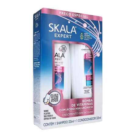Kit Shampoo + Condicionador 325ml Cada Skala Bomba de Vitaminas Caixa com 2un - 650ml 360-33