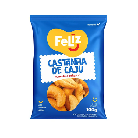 CASTANHA DE CAJU FELIZ 100G TORRADO & SALGADO