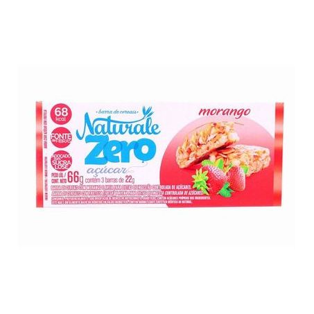 CEREAL NATURALE ZERO AÇÚCAR MORANGO C/3 66G