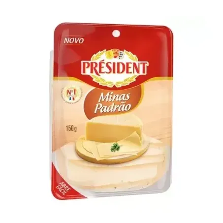 QUEIJO PRESIDENT MINAS PADRAO FATIADO 150G