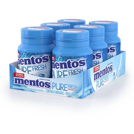 Bala mentos pure fresh mint garrafa 56g