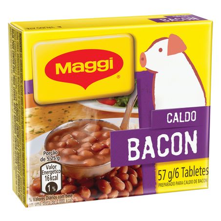 CALDO EM TABLETE BACON MAGGI COM 6 UNIDADES
