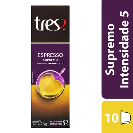 CAFÉ EM CÁPSULA TORRADO E MOÍDO ESPRESSO SUPREMO TRES