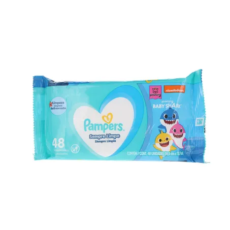 Lenços Umedecidos Pampers Sempre Limpo Baby Shark Pacote 48un 360-1