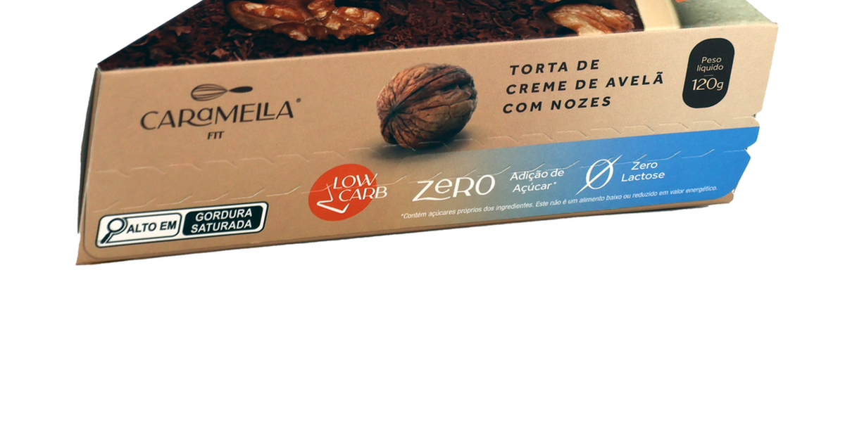 Torta Caramella Fit Creme de Avelã com Nozes Zero Lactose 120G