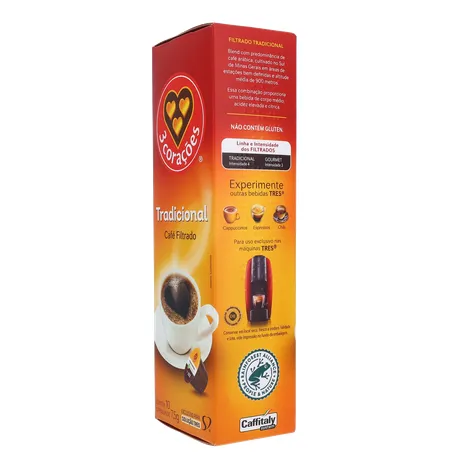 CAFÉ CÁPSULAS TRES FILTRADO CLÁSSICO C/10 UN 360-6