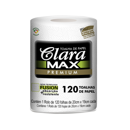 PAPEL TOALHA CLARA PREMIUM MAX ROLO 120 FOLHAS