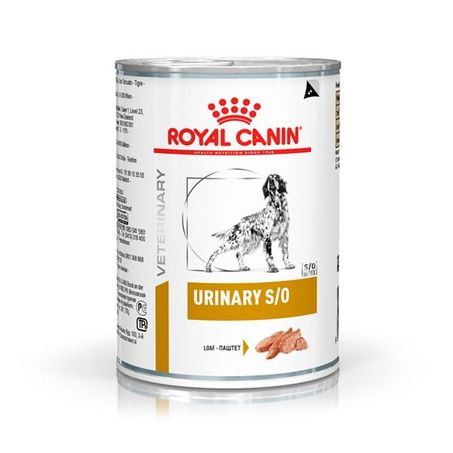 Ração Úmida Royal Canin Lata Veterinary Diet Urinary S/O para Cães com Cálculos Urinários 410Gr