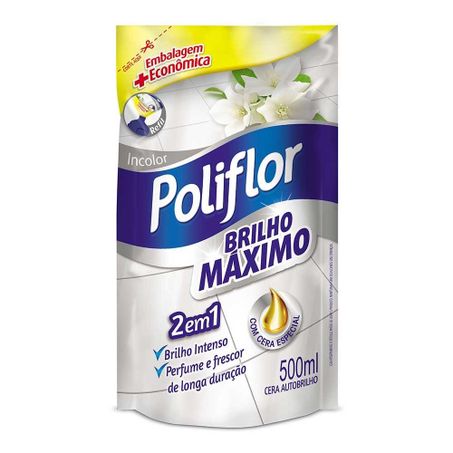 Cera Liq Poliflor 500ml Brilho Maximo Refil Incolor