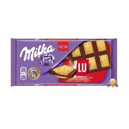 Chocolate Barra Milka Lu Ao Leite com Bolacha Embalagem 87G