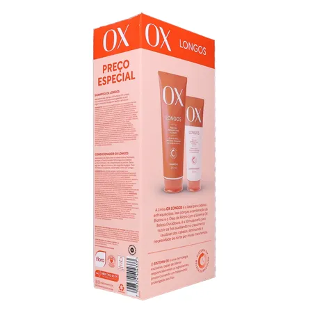 Kit Shampoo com 375Ml  Condicionador com 170Ml Ox Longos 360-13