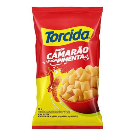 Salgadinho torcida sabor camarão com pimenta 35g