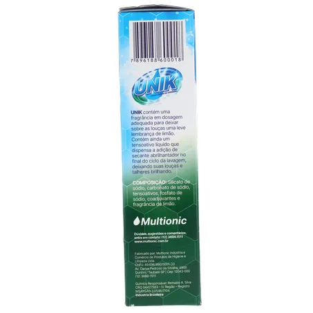 Detergente em Pó Unik Para Máquina de Lavar Louça Limão Embalagem 1KG 360-1
