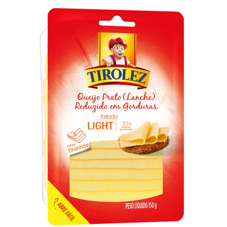 QUEIJO PRATO LIGHT FATIADO TIROLEZ 150G