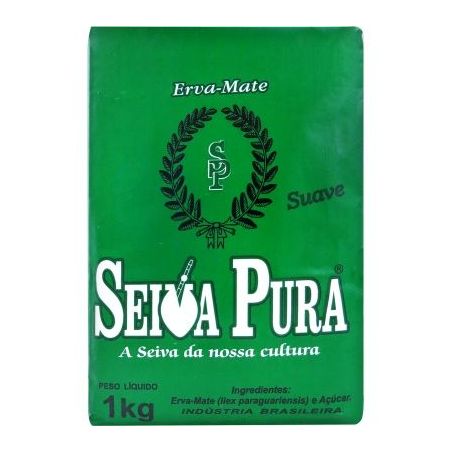 Erva mate seiva pura 1kg papel verde com açúcar