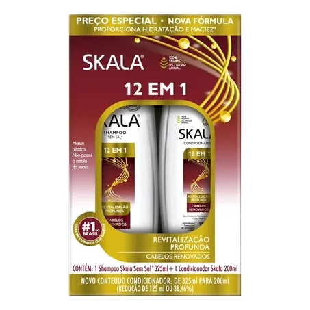 Kit Skala 12 Em 1 Shampoo 325ml Condicionador 200ml 
 
