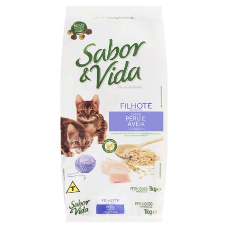 RAÇÃO PARA GATOS FILHOTES PERU E AVEIA SABOR & VIDA