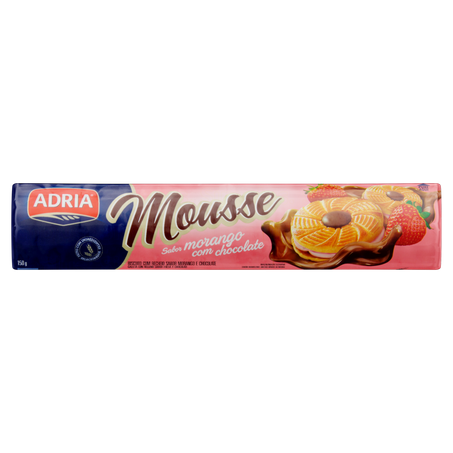 Biscoito Adria Recheado de Morango Com Chocolate Mousse 150g