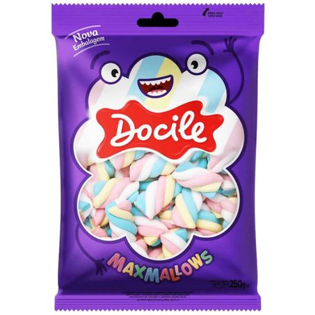 Bala maxmallows docile 250gr twist color 1 baunilha