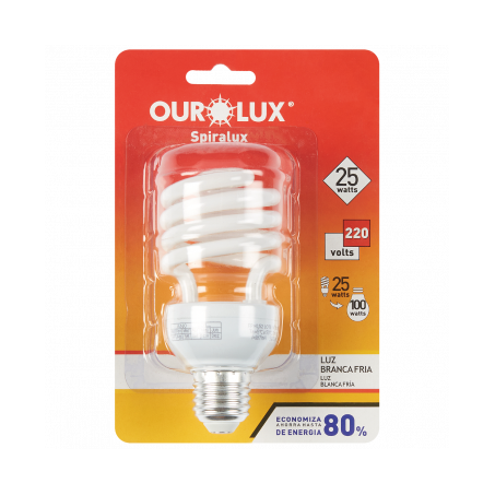 LÂMPADA OUROLUX SPIRALUX 25W BRANCA