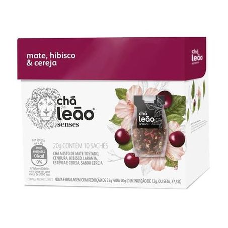 CHA MATTE LEAO SENSE MATE HIBI/CEREJA 20G C/10 SAQ