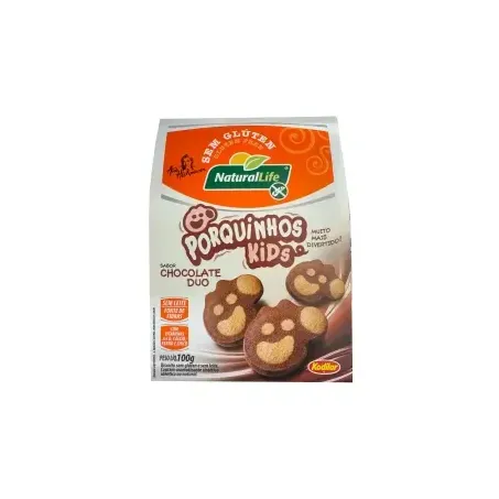 BISCOITO NATURALLIFE 100G PORQ S/GL CHOC DUO