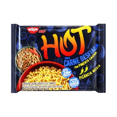 Macarrão Instantâneo Nissin Lámen Hot Carne Desfiada 85G