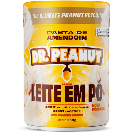 Pasta amendoim dr peanut 250g leite em po