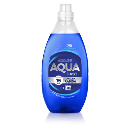 LAVA ROUPAS LÍQUIDO AQUAFAST TOTAL CLEAN AÇÃO ANTIODOR 1,5L
