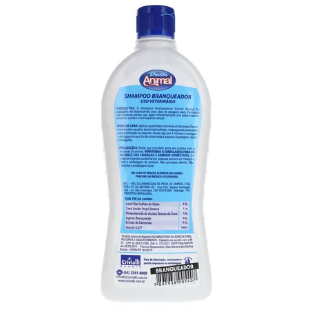 Shampoo Dr Animal 500ml Branqueador 360-2