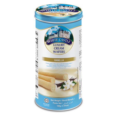 Rolinho wafer white castle choc branco c/rech de c/baunilha ori: malásia 100g