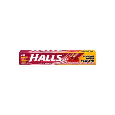 Bala Drops Halls Cereja 28G
