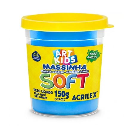 Massinha modelar acrilex soft azul pt 150g