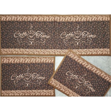 JOGO DE TAPETE PARA COZINHA PÉROLA PREMIUM COFFE 481 C/3PEÇAS