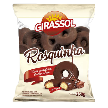 Biscoito rosca girassol cob/choc 250g