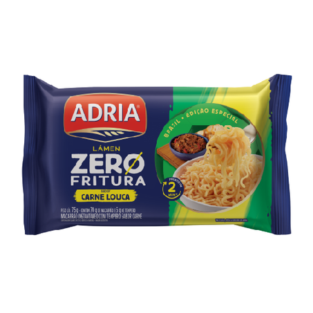 Macarrão Instantâneo Adria Zero Fritura Carne Louca 75g
