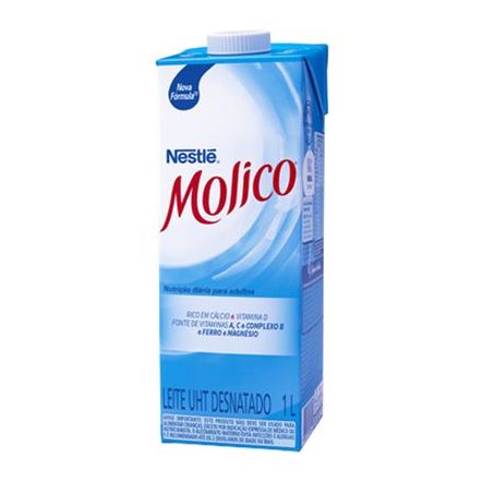 Leite UHT Desnatado Nestlé Molico Caixa com Tampa 1lt