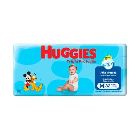 FRALDA HUGGIES T DA MONICA JUMBO C/32 M 