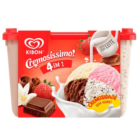 Sorvete kibon 2l crem 4 em 1