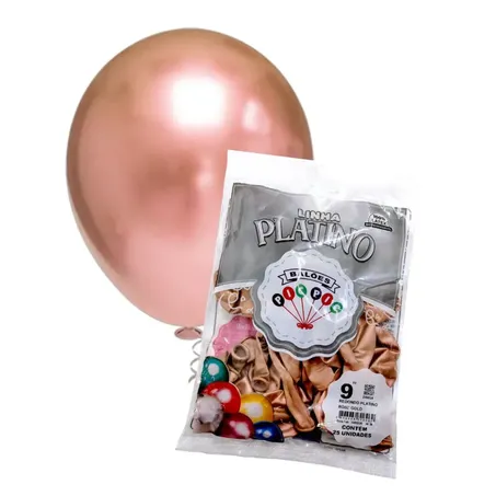 BALAO 9 LISO PLATINO ROSE GOLD REDONDO REF: 1009009540025