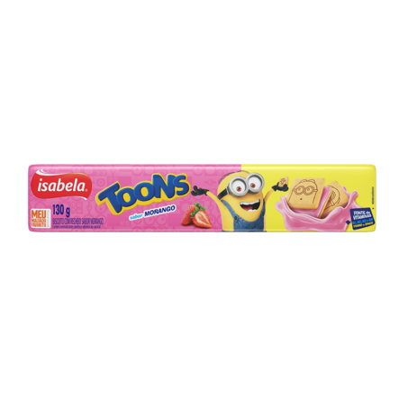 BISCOITO RECHEADO TOONS ISABELA MORANGO 130G 360-1